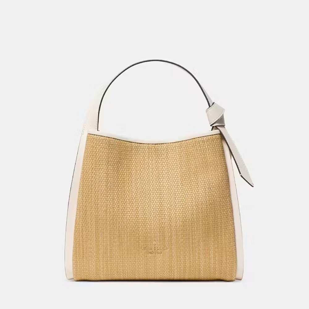 ♠️Kate Spade Knott Straw Medium Carryall Bag, Natural NEW NWT